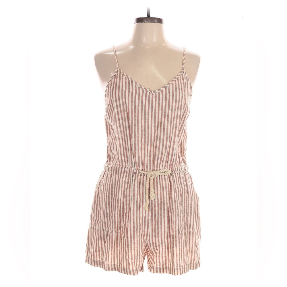 Striped Jumpsuit in Orange and White Unbranded Size Large
